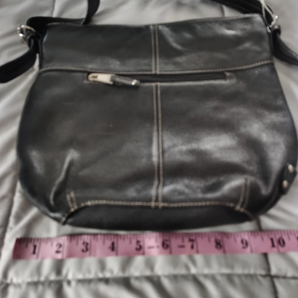 Tignanello Black Pebbled Leather Shoulder Bag